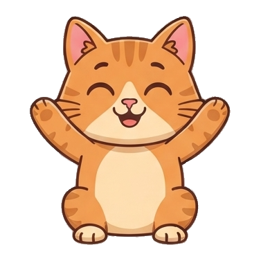 Chiku, the CatCulate cat, celebrating