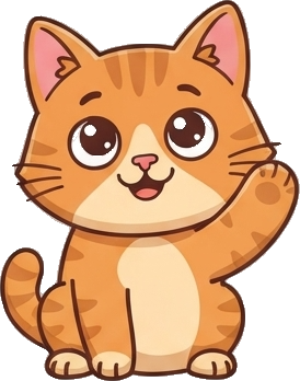 Chiku, the CatCulate mascot, waving